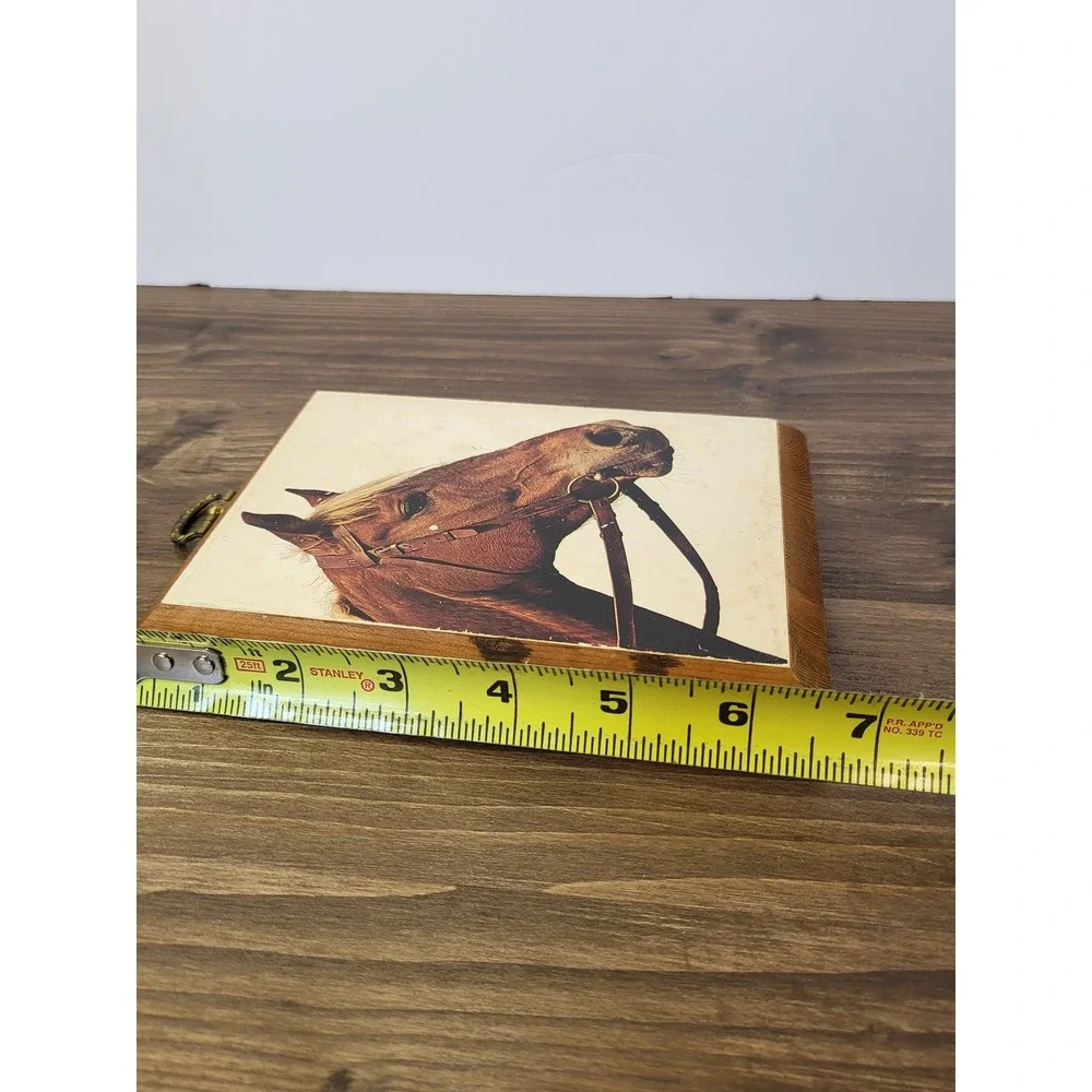 Vintage Horse Portrait Wood Plaque Rustic Equestrian Wall Decor Farmhouse Art
